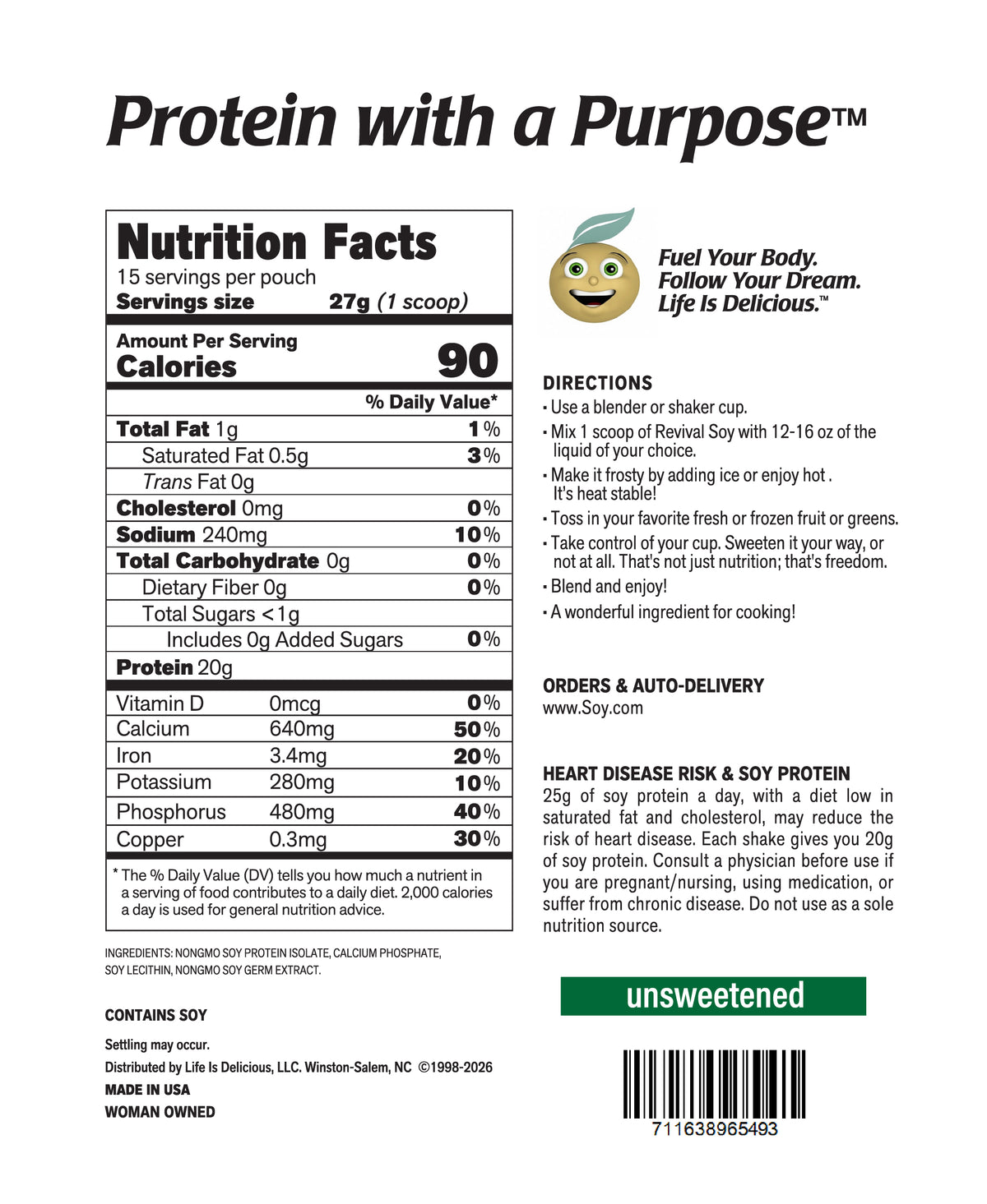 Plain 20g Soy Protein Shake